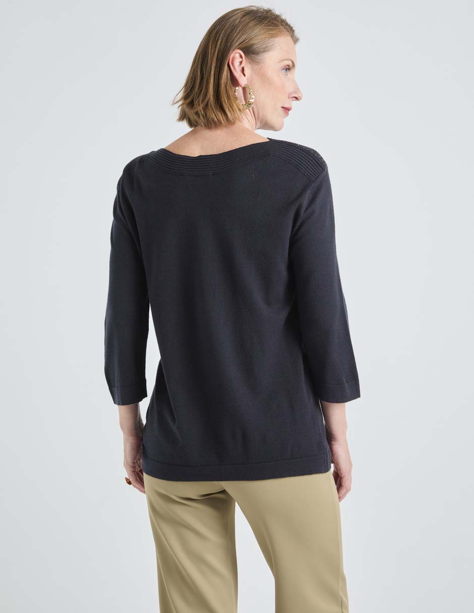 Suéter La Mode cuello ojal para mujer