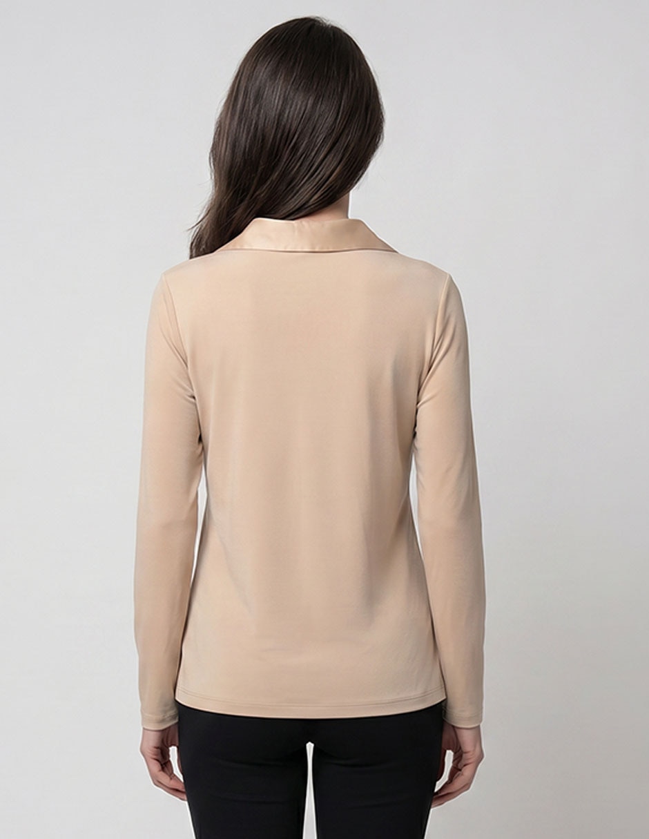 Blusa camisera manga larga para mujer 3