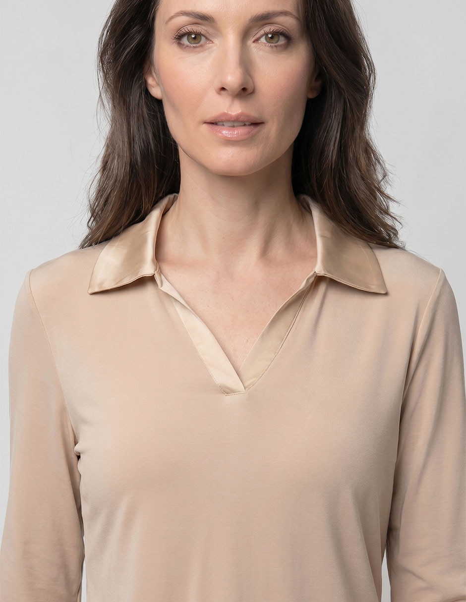 Blusa camisera manga larga para mujer 2