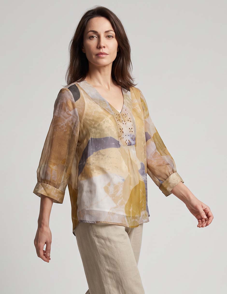 Blusa manga 3/4 para mujer Blusa manga 3/4 para mujer