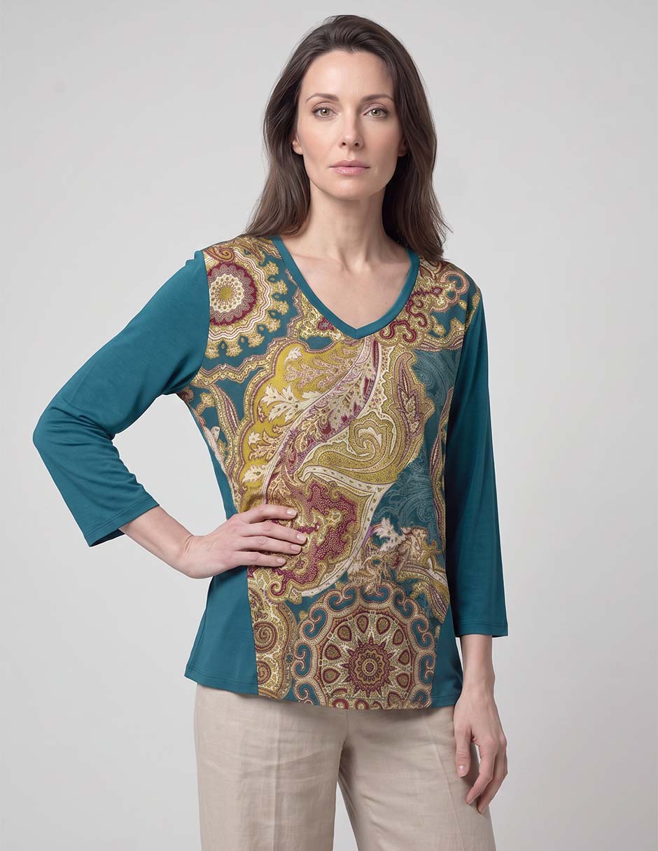 Blusa manga 3/4 para mujer