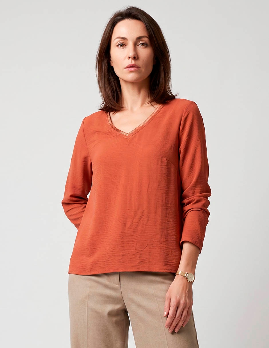 Blusa manga larga para mujer
