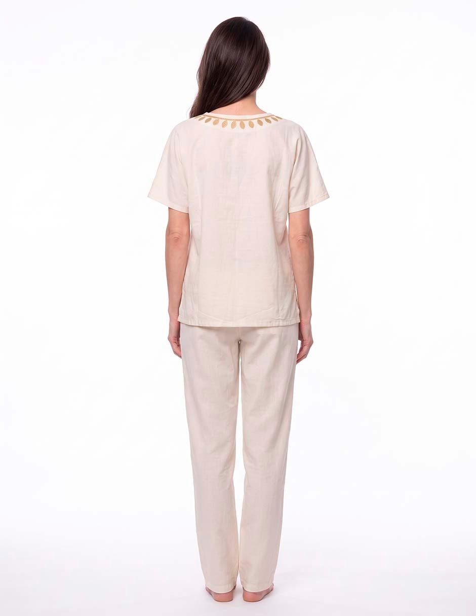 Playera manga corta cuello V para mujer 2