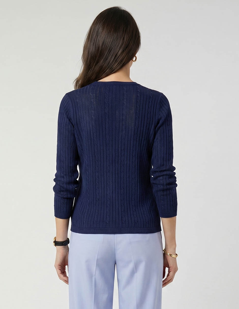 Suéter cuello redondo para mujer 2