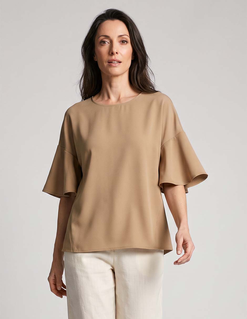 Blusa manga al codo para mujer