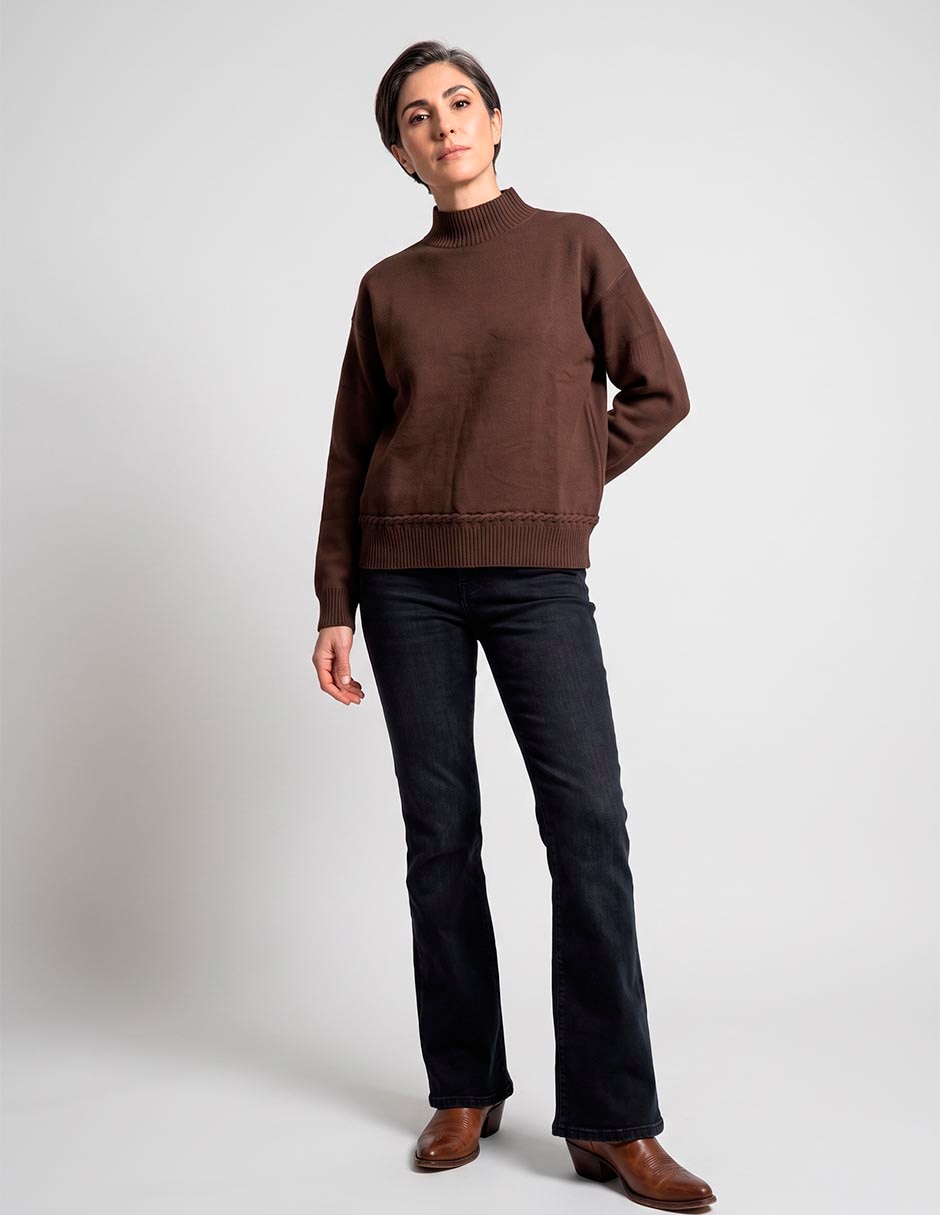 Suéter cuello alto para mujer