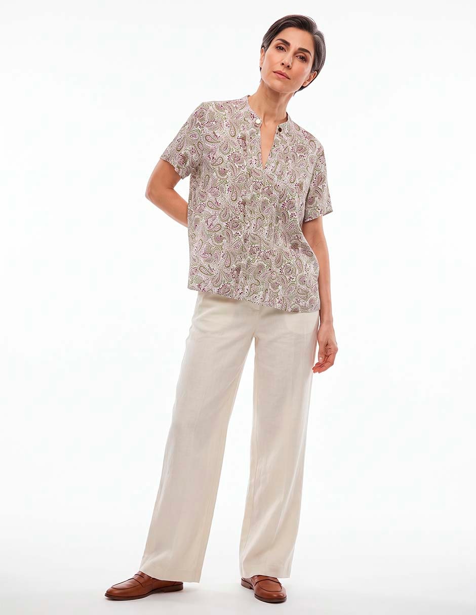 Blusa manga corta para mujer