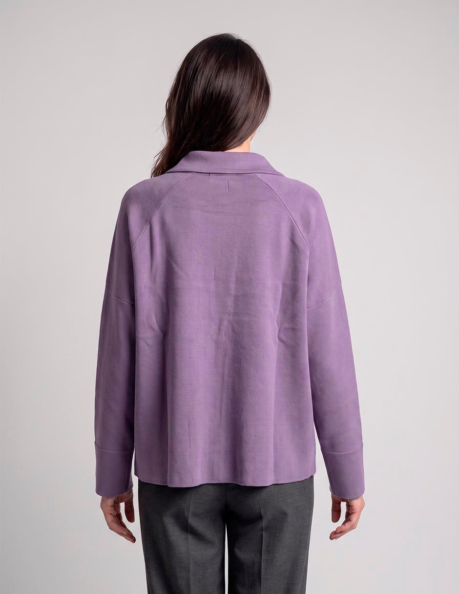 Suéter cuello camisero para mujer 2