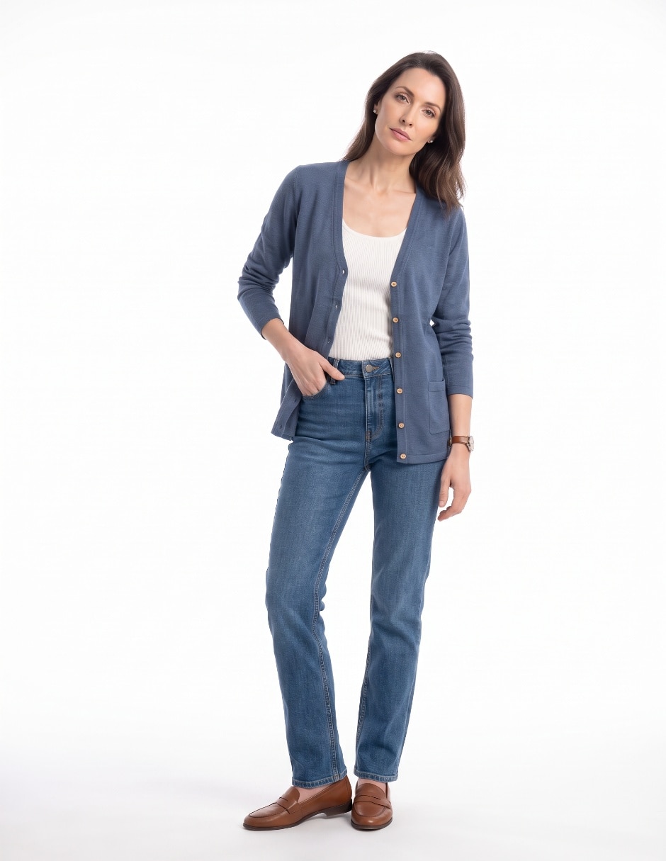 Suéter cuello V para mujer 3