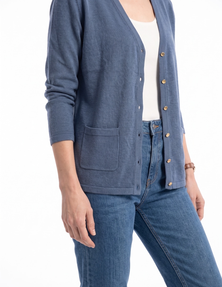 Suéter cuello V para mujer 4