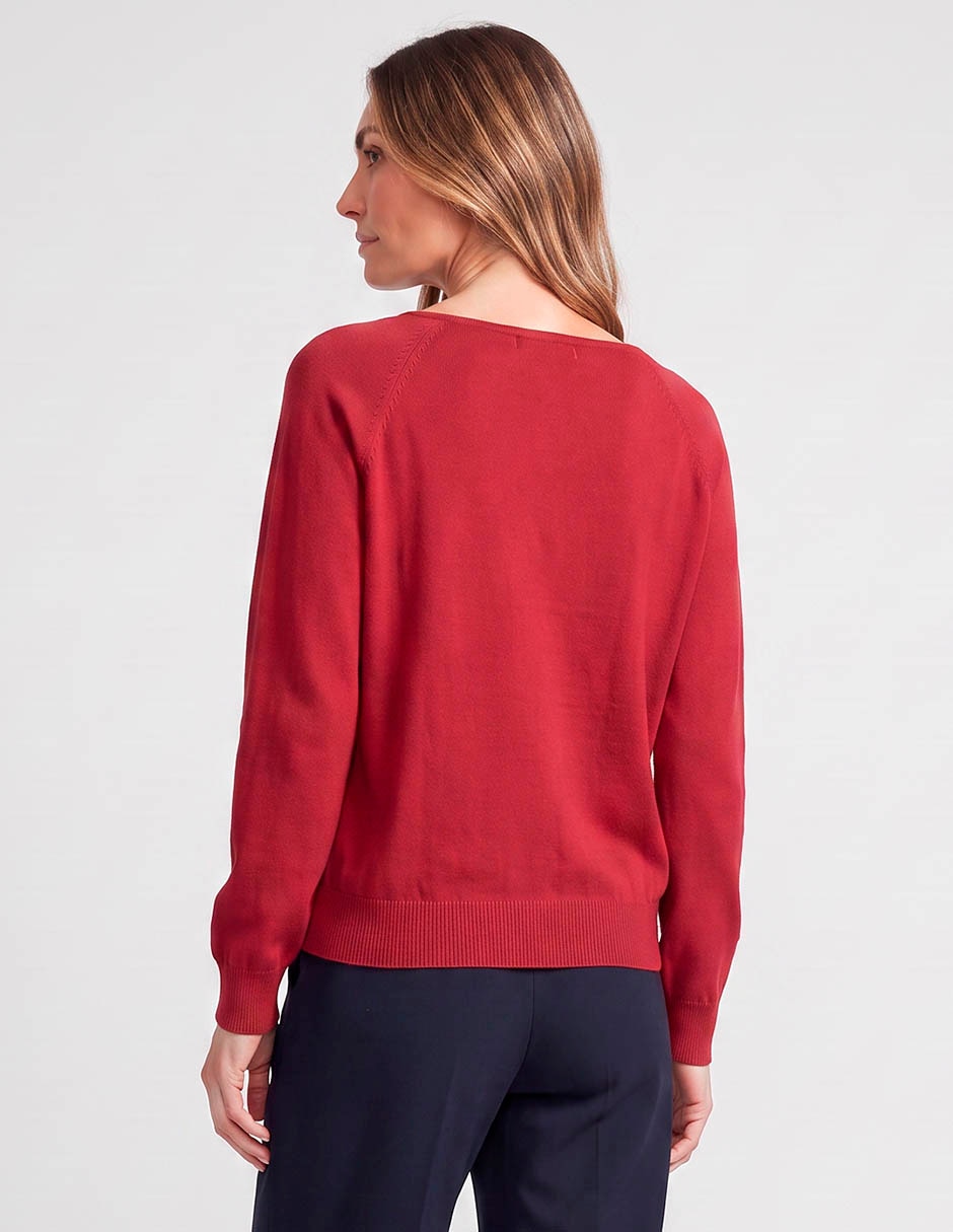 Suéter cuello V para mujer