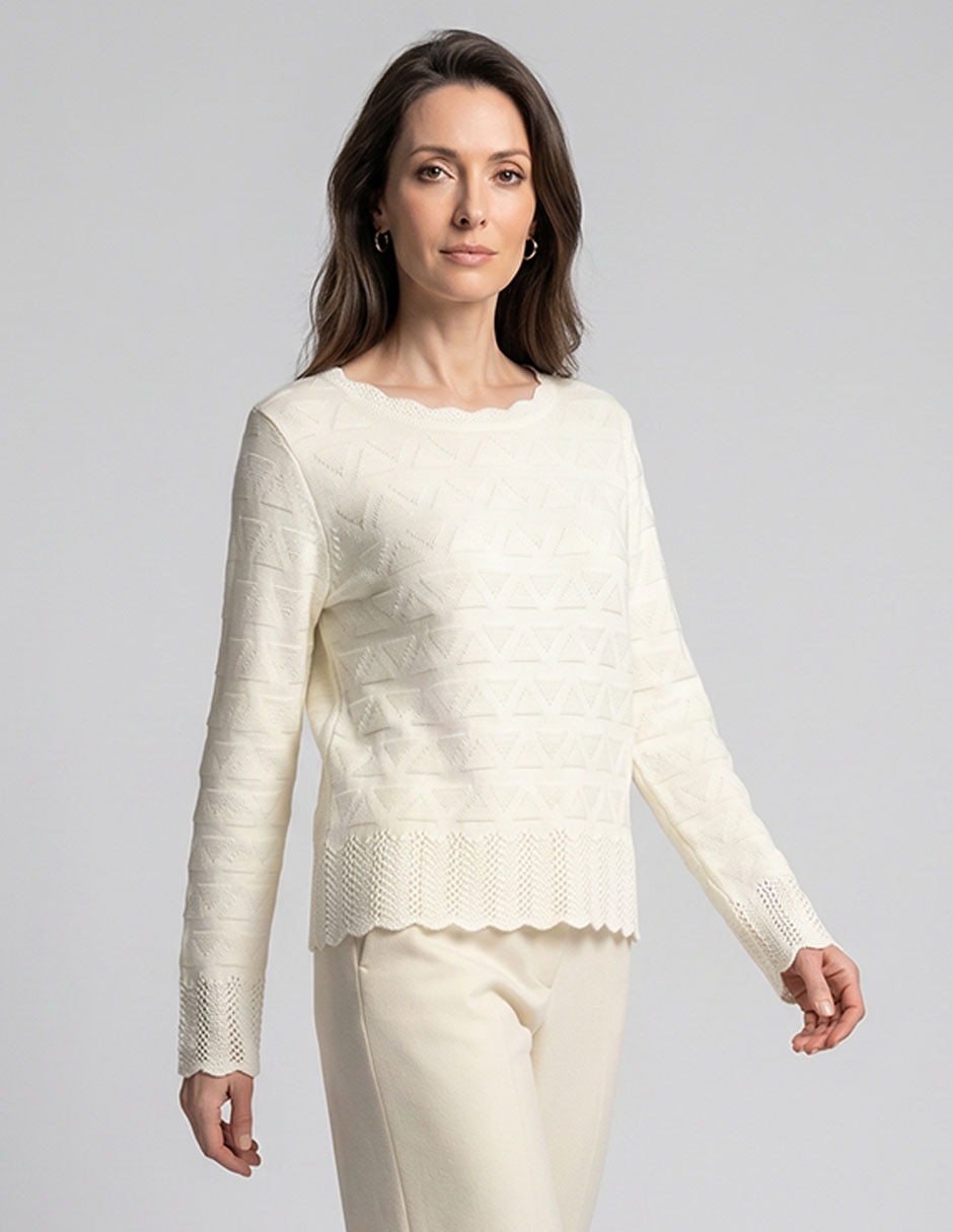 Suéter cuello redondo para mujer
