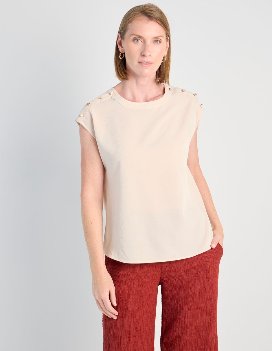Blusa manga corta para mujer