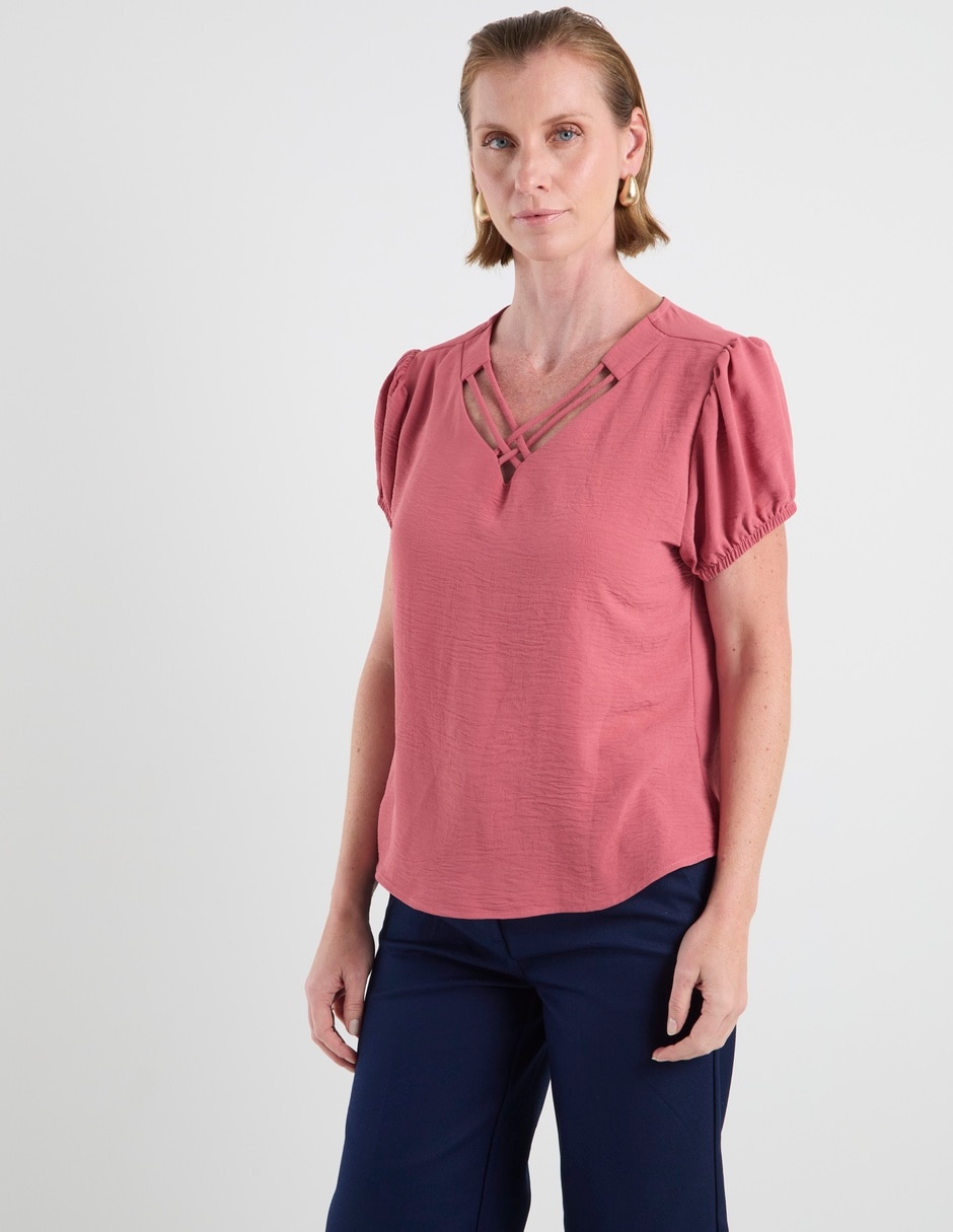 Blusa manga corta para mujer 7