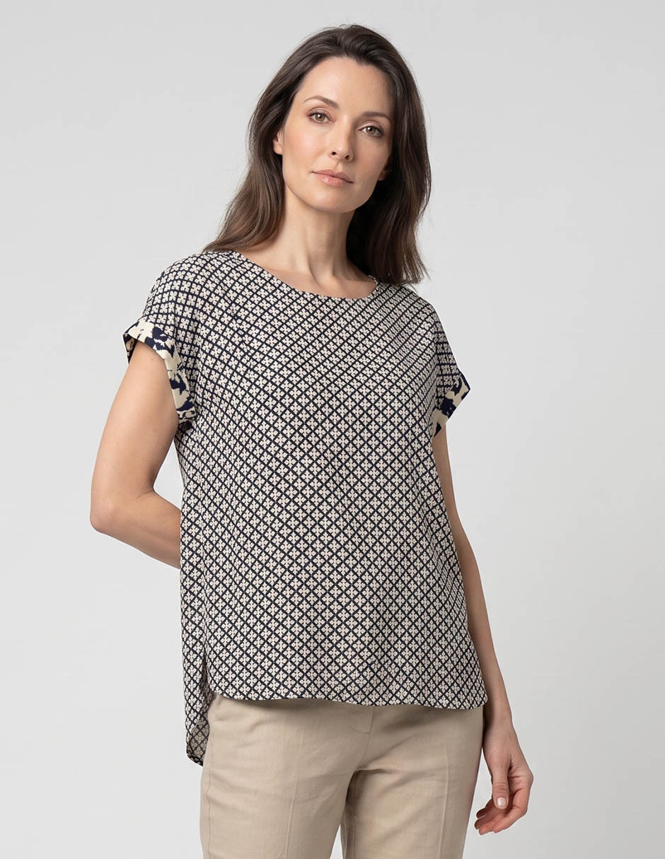 Blusa manga corta para mujer