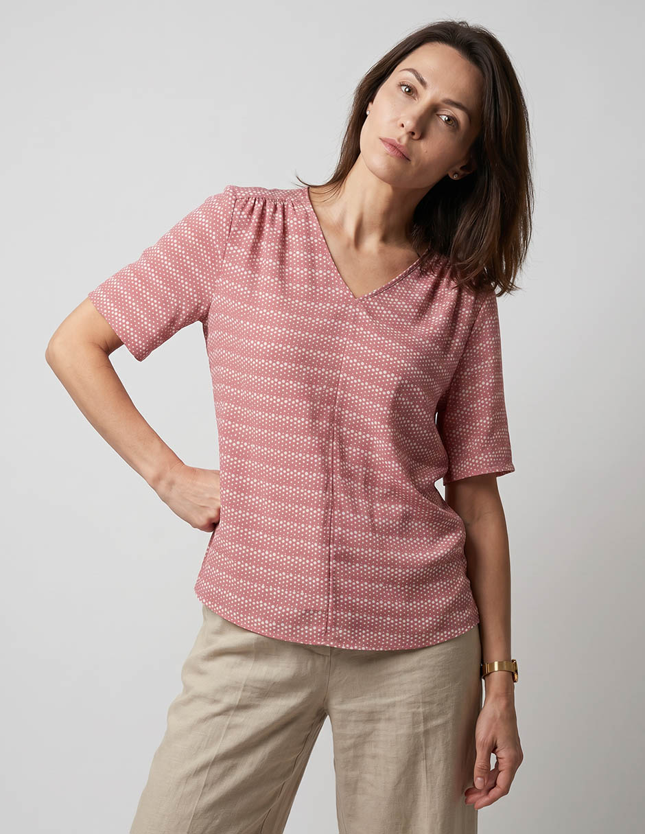 Blusa manga corta para mujer