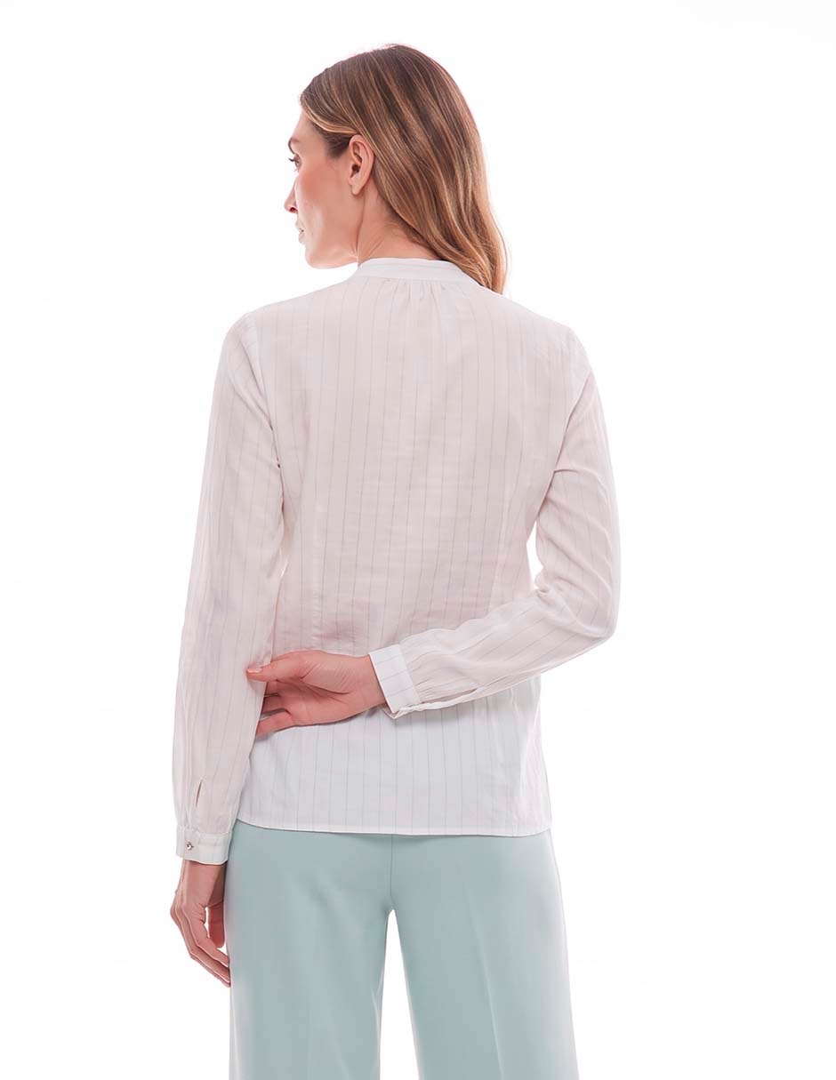Blusa camisera manga larga para mujer 4