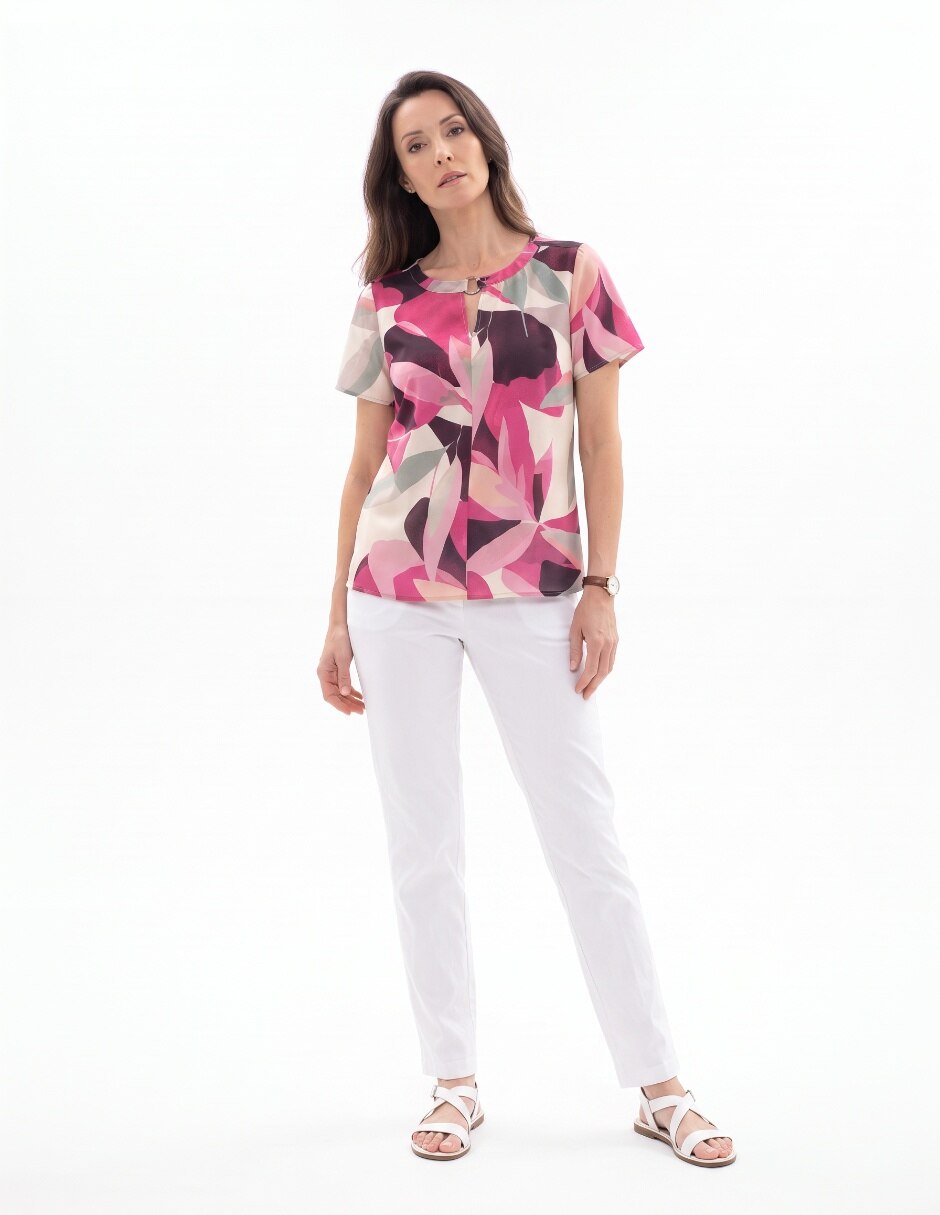 Blusa manga corta para mujer 4