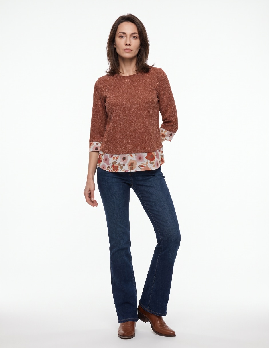 Blusa manga 3/4 para mujer Blusa manga 3/4 para mujer