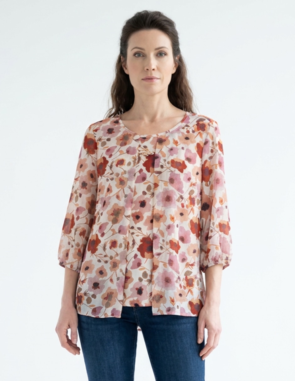 Blusa manga 3/4 para mujer