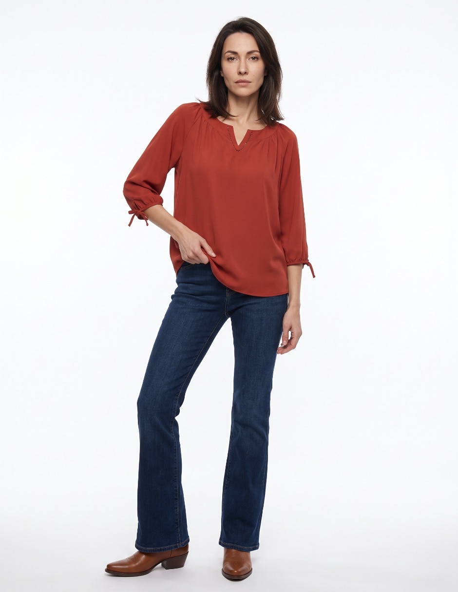 Blusa manga 3/4 para mujer Blusa manga 3/4 para mujer