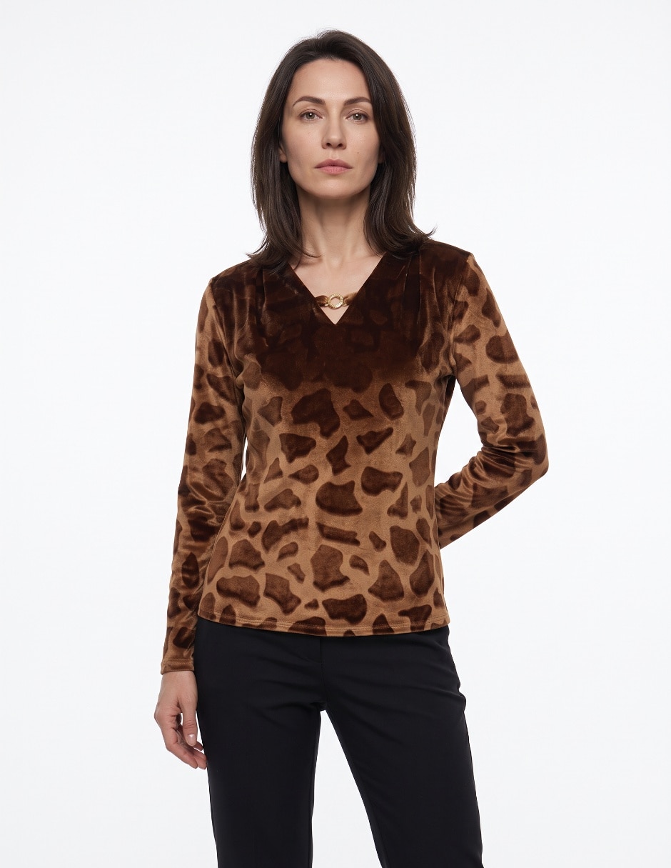 Blusa manga larga para mujer
