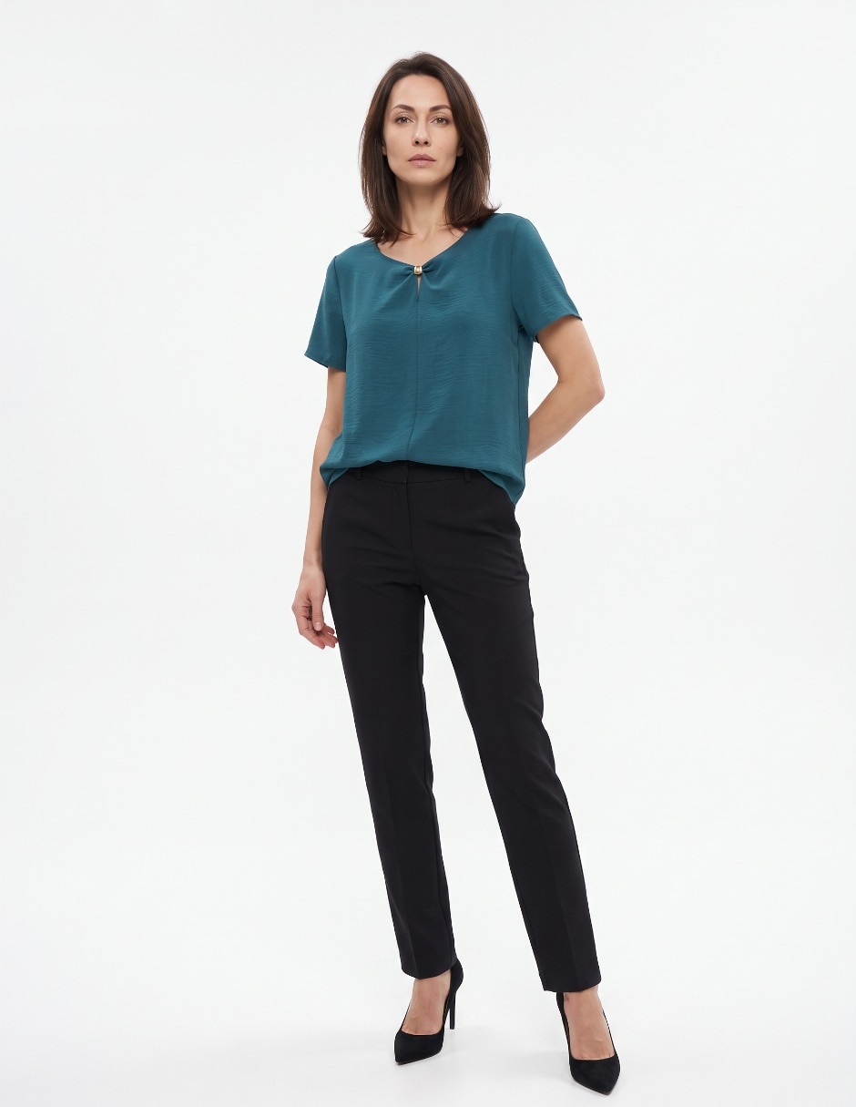 Blusa manga corta para mujer