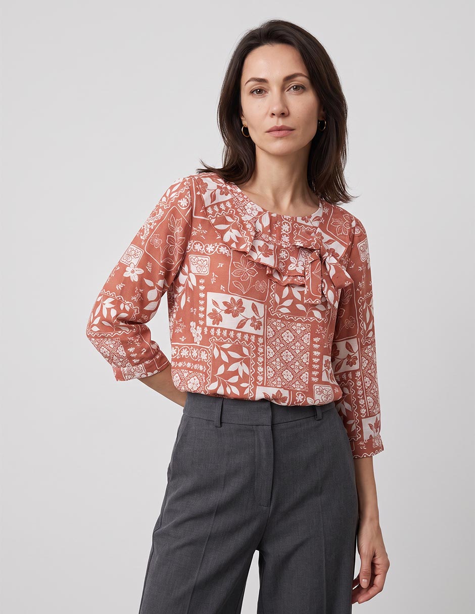 Blusa manga 3/4 para mujer Blusa manga 3/4 para mujer